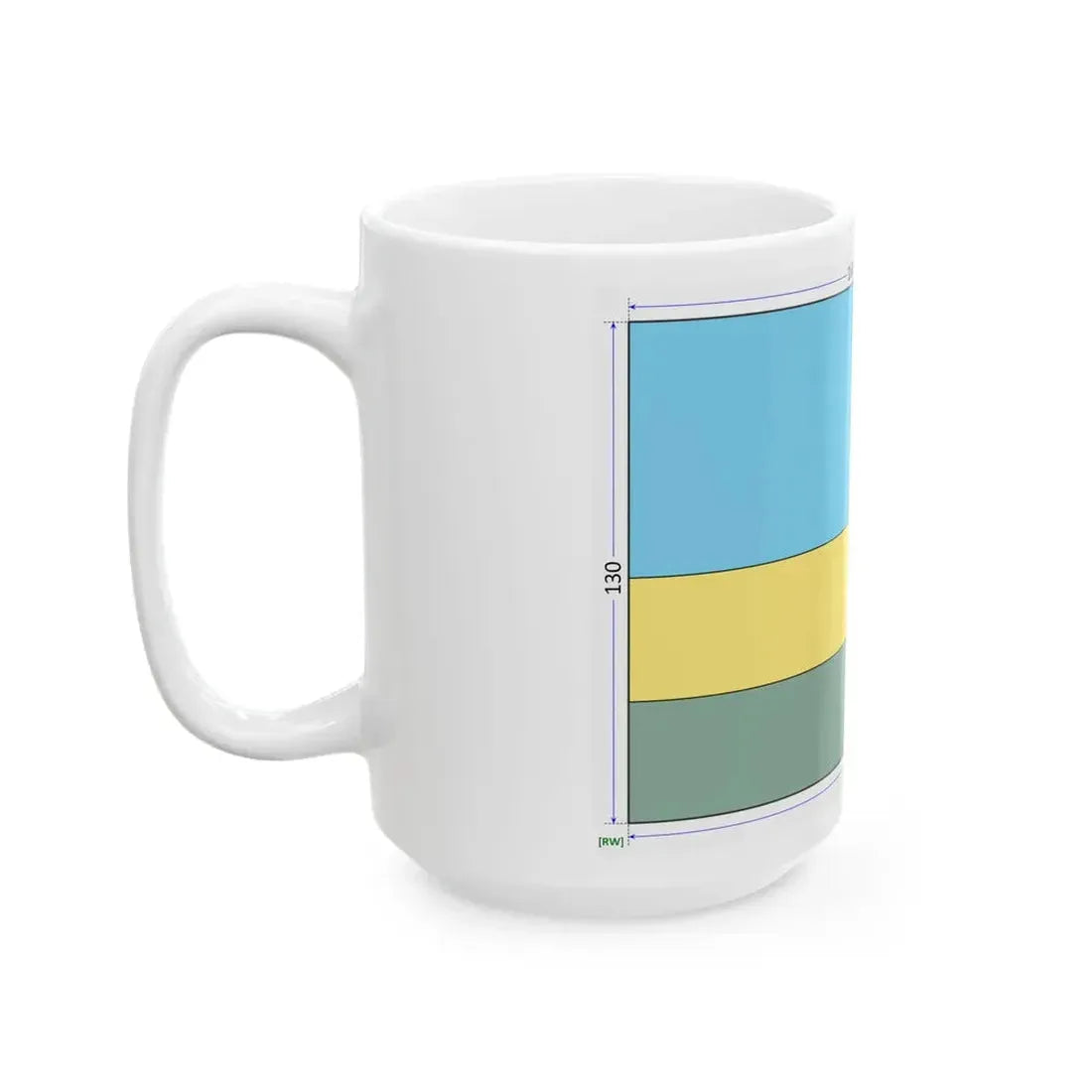 Flag of Rwanda construction sheet (Rwanda) White Coffee Mug - Go Mug Yourself