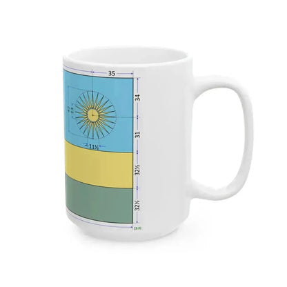 Flag of Rwanda construction sheet (Rwanda) White Coffee Mug - Go Mug Yourself