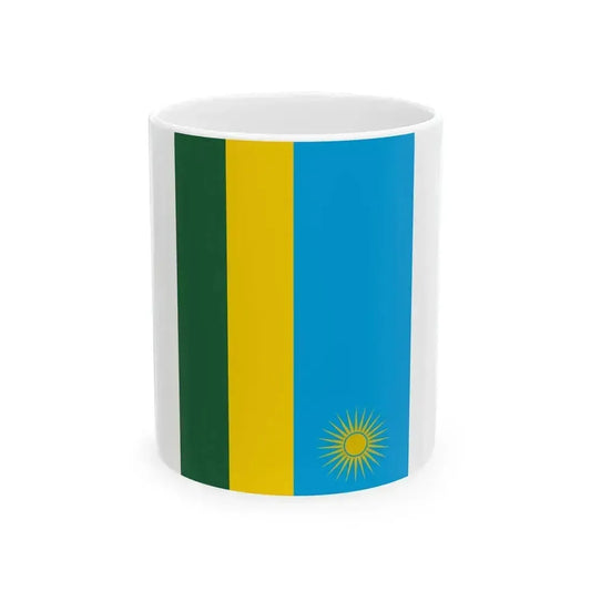 Flag of Rwanda rotated (Rwanda) White Coffee Mug 11oz - Go Mug Yourself
