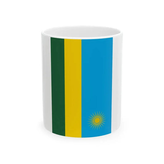 Flag of Rwanda rotated (Rwanda) White Coffee Mug 11oz - Go Mug Yourself