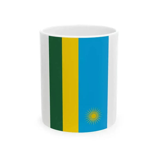 Flag of Rwanda rotated (Rwanda) White Coffee Mug 11oz - Go Mug Yourself