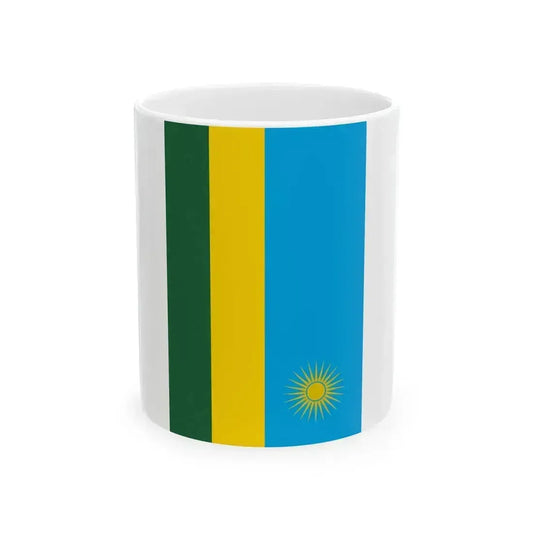 Flag of Rwanda rotated (Rwanda) White Coffee Mug 11oz - Go Mug Yourself