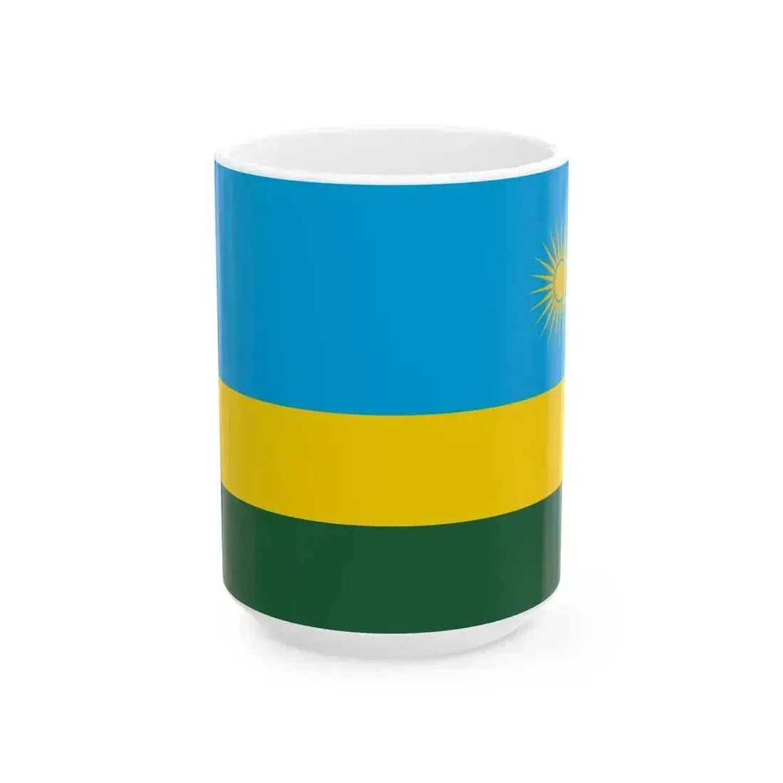 Flag of Rwanda (Rwanda) White Coffee Mug 15oz - Go Mug Yourself