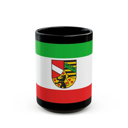 Flag of Saale Holzland Kreis Germany - Black Coffee Mug-15oz-Go Mug Yourself