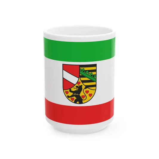 Flag of Saale Holzland Kreis Germany - White Coffee Mug 15oz - Go Mug Yourself
