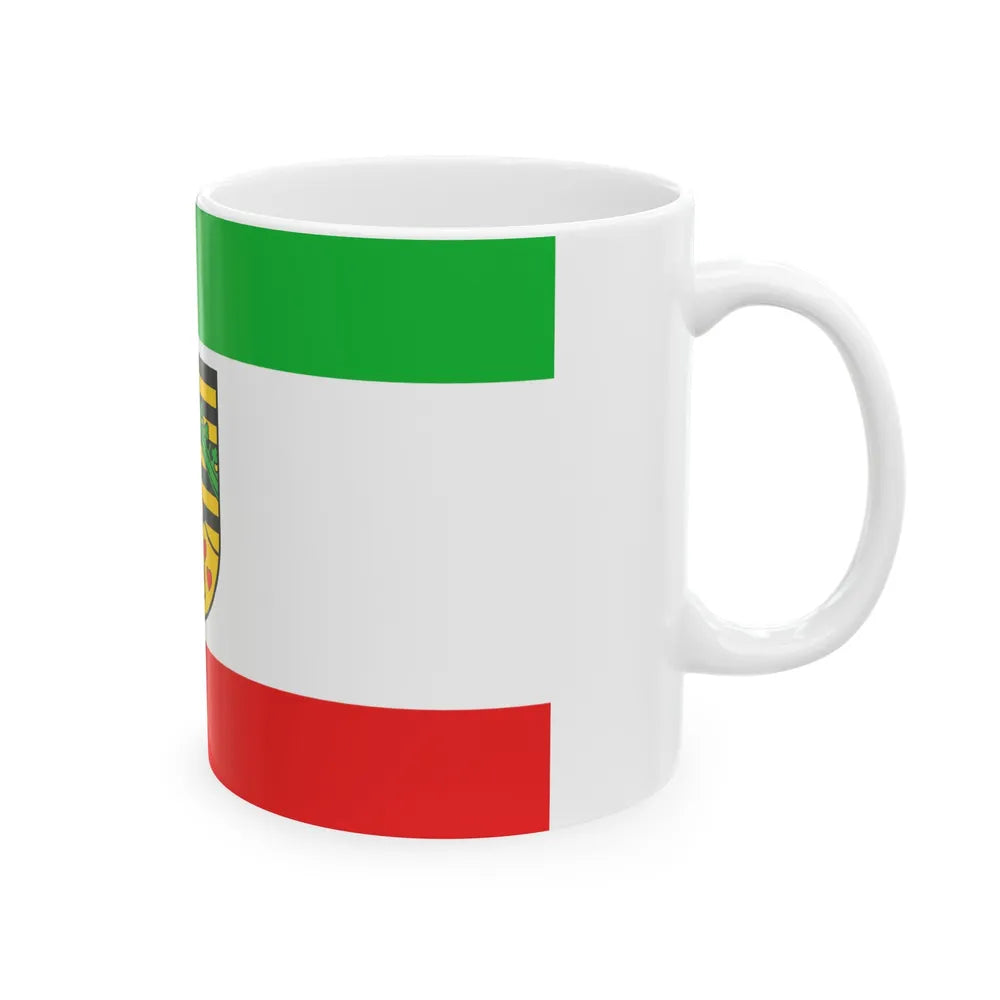 Flag of Saale Holzland Kreis Germany - White Coffee Mug-Go Mug Yourself