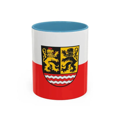 Flag of Saale Orla Kreis Germany - Accent Coffee Mug 11oz Light Blue - Go Mug Yourself