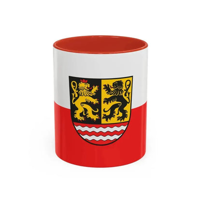 Flag of Saale Orla Kreis Germany - Accent Coffee Mug 11oz Red - Go Mug Yourself