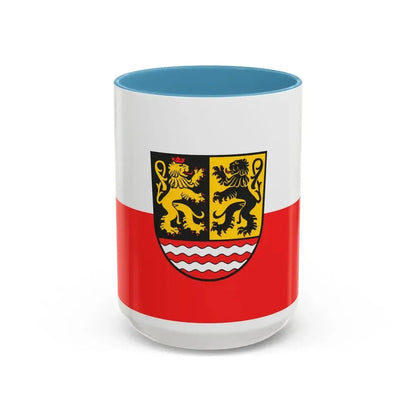 Flag of Saale Orla Kreis Germany - Accent Coffee Mug 15oz Light Blue - Go Mug Yourself