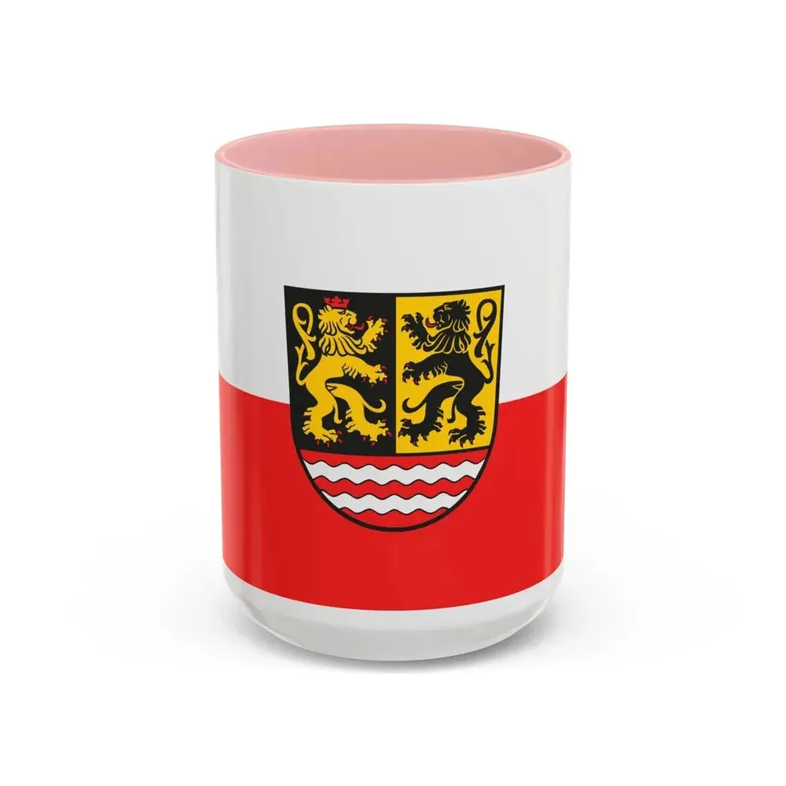Flag of Saale Orla Kreis Germany - Accent Coffee Mug 15oz Pink - Go Mug Yourself