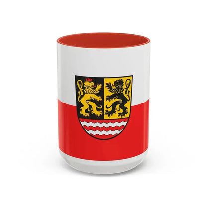 Flag of Saale Orla Kreis Germany - Accent Coffee Mug 15oz Red - Go Mug Yourself