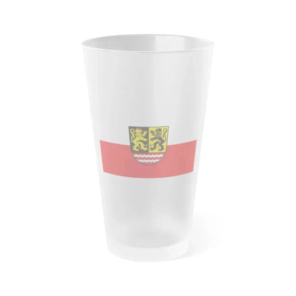 Flag of Saale Orla Kreis Germany - Frosted Pint Glass 16oz 16oz Frosted - Go Mug Yourself