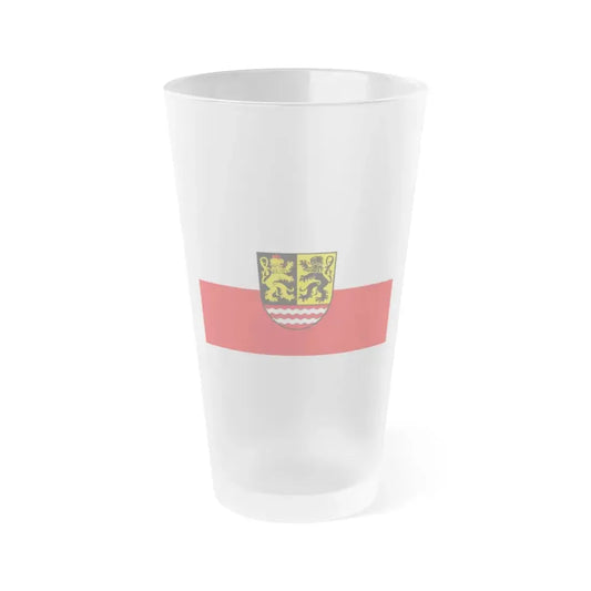 Flag of Saale Orla Kreis Germany - Frosted Pint Glass 16oz 16oz Frosted - Go Mug Yourself