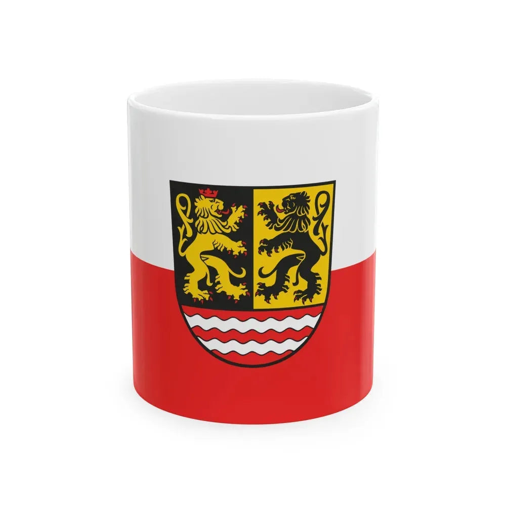 Flag of Saale Orla Kreis Germany - White Coffee Mug 11oz - Go Mug Yourself