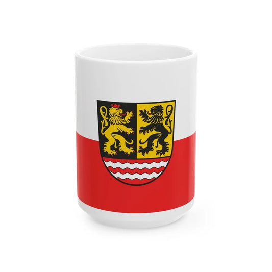 Flag of Saale Orla Kreis Germany - White Coffee Mug-15oz-Go Mug Yourself