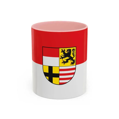 Flag of Saalekreis Germany - Accent Coffee Mug 11oz Pink - Go Mug Yourself