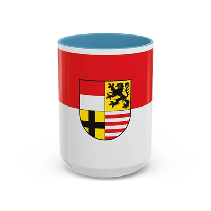 Flag of Saalekreis Germany - Accent Coffee Mug 15oz Light Blue - Go Mug Yourself