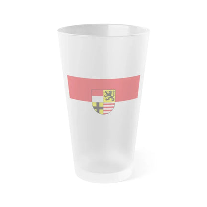 Flag of Saalekreis Germany - Frosted Pint Glass 16oz 16oz Frosted - Go Mug Yourself