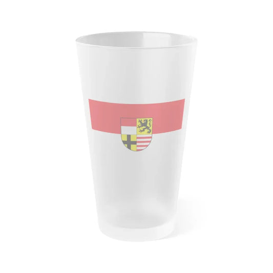 Flag of Saalekreis Germany - Frosted Pint Glass 16oz 16oz Frosted - Go Mug Yourself