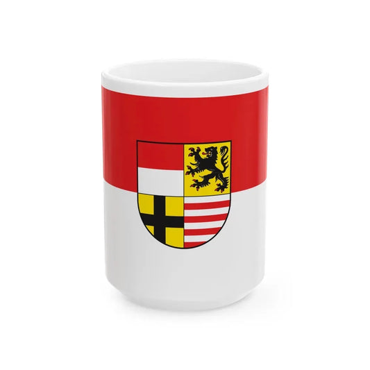 Flag of Saalekreis Germany - White Coffee Mug 15oz - Go Mug Yourself