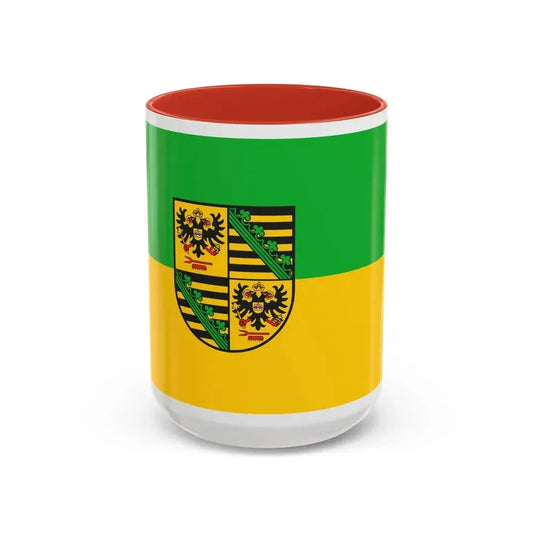 Flag of Saalfeld Rudolstadt Germany - Accent Coffee Mug 15oz Red - Go Mug Yourself
