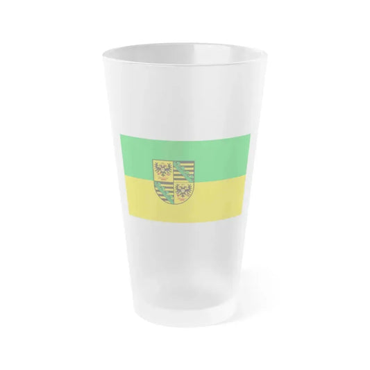 Flag of Saalfeld Rudolstadt Germany - Frosted Pint Glass 16oz 16oz Frosted - Go Mug Yourself