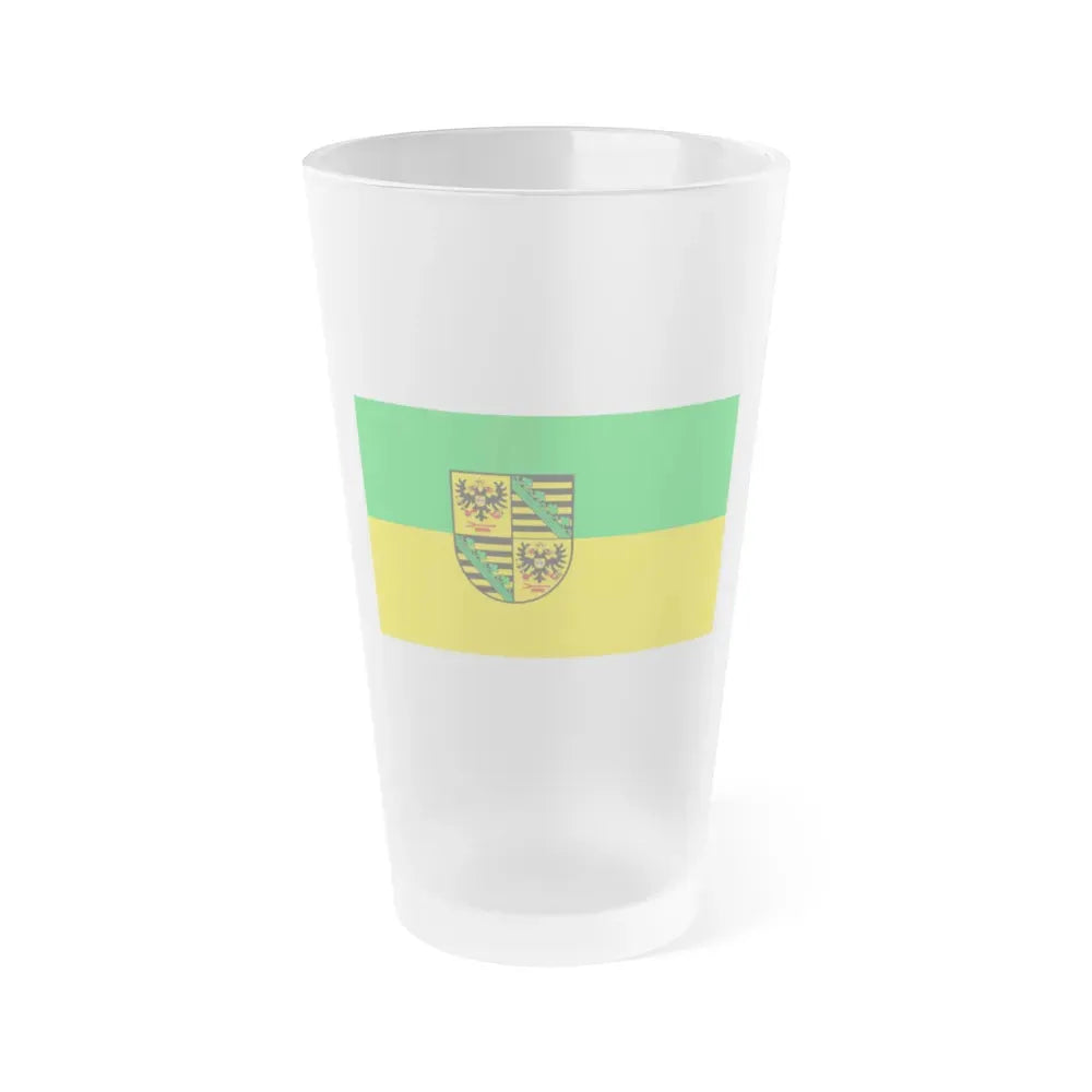 Flag of Saalfeld Rudolstadt Germany - Frosted Pint Glass 16oz 16oz Frosted - Go Mug Yourself