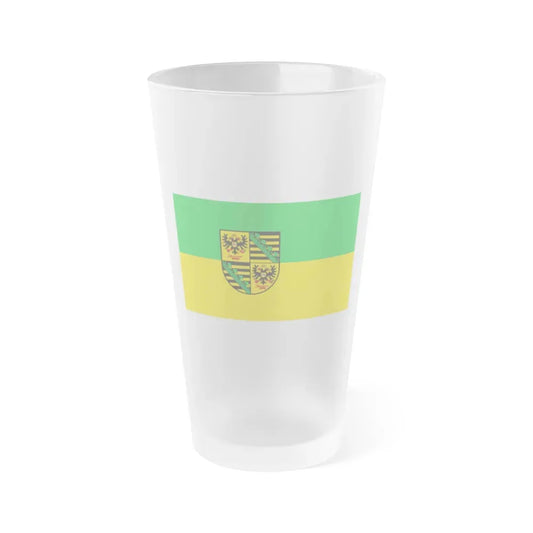 Flag of Saalfeld Rudolstadt Germany - Frosted Pint Glass 16oz 16oz Frosted - Go Mug Yourself