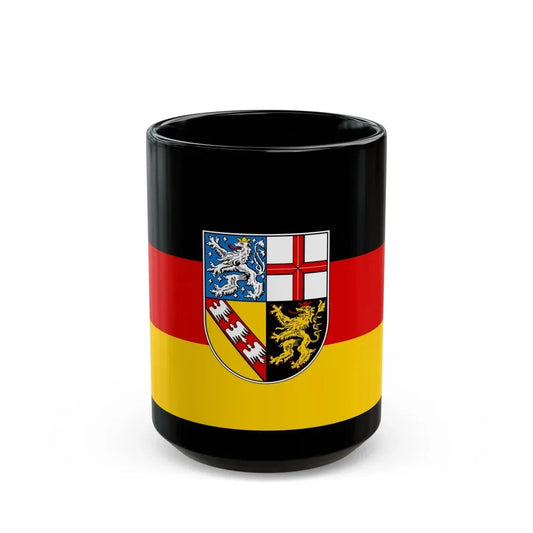 Flag of Saarland Germany - Black Coffee Mug 15oz - Go Mug Yourself