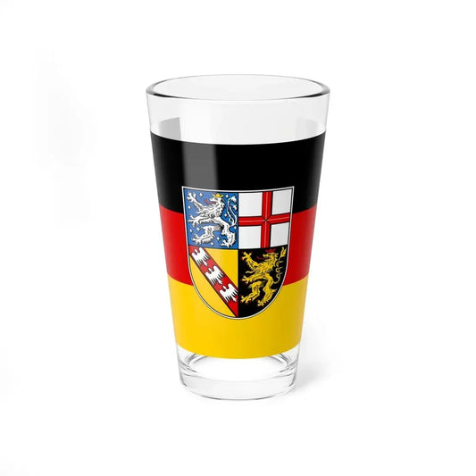 Flag of Saarland Germany - Pint Glass 16oz 16oz - Go Mug Yourself