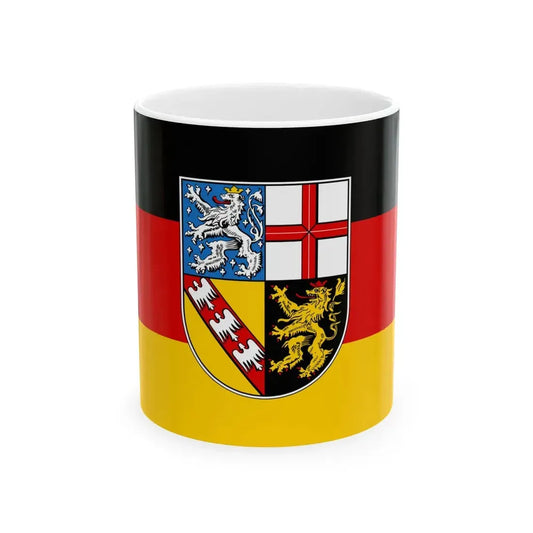 Flag of Saarland (Germany) White Coffee Mug 11oz - Go Mug Yourself