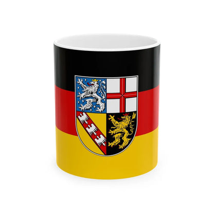 Flag of Saarland Germany - White Coffee Mug-11oz-Go Mug Yourself