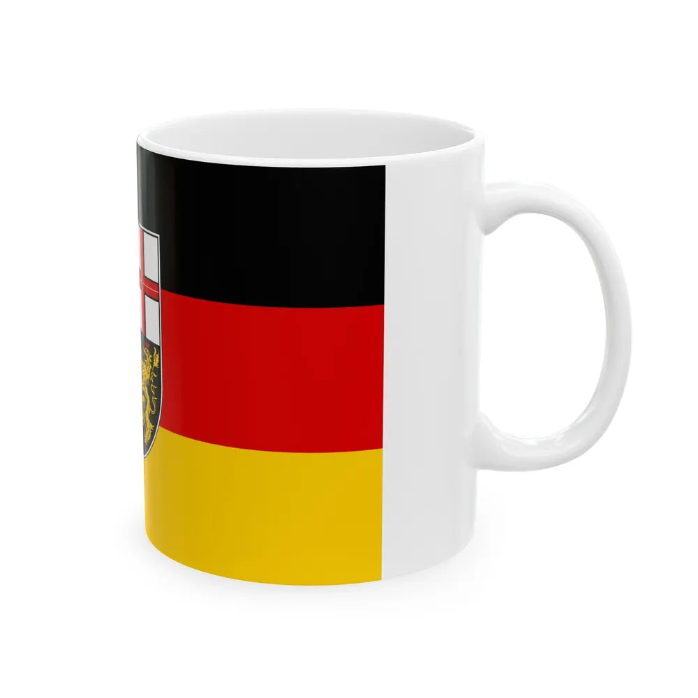 Flag of Saarland Germany - White Coffee Mug-Go Mug Yourself