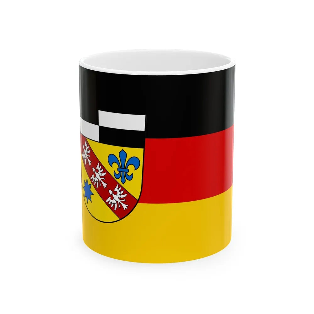 Flag of Saarlouis Germany - White Coffee Mug-11oz-Go Mug Yourself