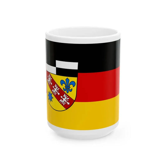 Flag of Saarlouis Germany - White Coffee Mug 15oz - Go Mug Yourself