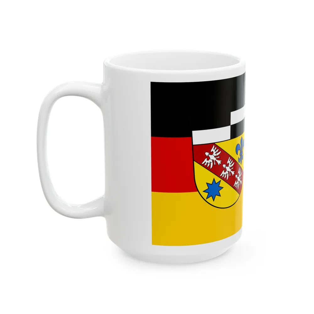 Flag of Saarlouis Germany - White Coffee Mug-Go Mug Yourself