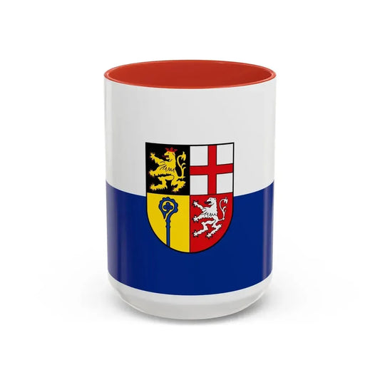 Flag of Saarpfalz Kreis Germany - Accent Coffee Mug 15oz Red - Go Mug Yourself