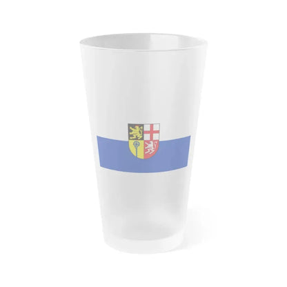 Flag of Saarpfalz Kreis Germany - Frosted Pint Glass 16oz 16oz Frosted - Go Mug Yourself