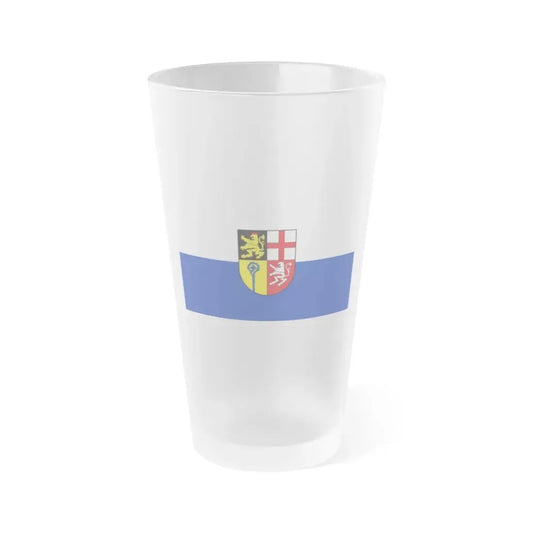 Flag of Saarpfalz Kreis Germany - Frosted Pint Glass 16oz 16oz Frosted - Go Mug Yourself