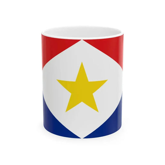 Flag of Saba (Netherlands) White Coffee Mug 11oz - Go Mug Yourself