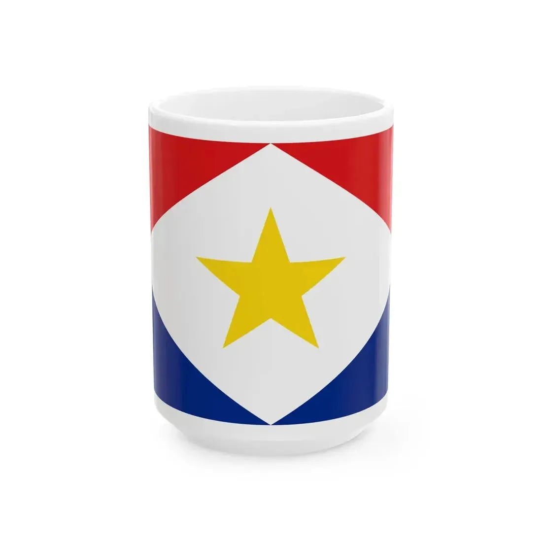 Flag of Saba (Netherlands) White Coffee Mug 15oz - Go Mug Yourself