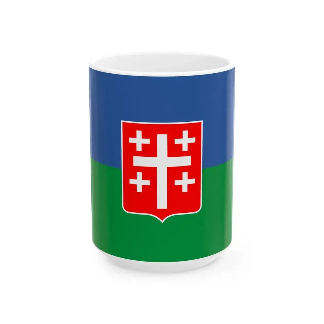 Flag of Sachkhere Municipality (Georgia) White Coffee Mug 15oz - Go Mug Yourself