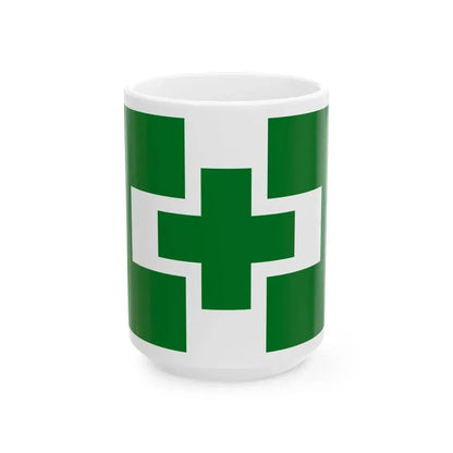 Flag of safety and health (Japan) White Coffee Mug 15oz - Go Mug Yourself