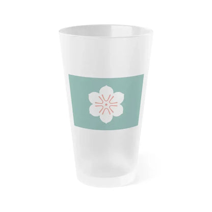 Flag of Saga Prefecture Japan - Frosted Pint Glass 16oz 16oz Frosted - Go Mug Yourself