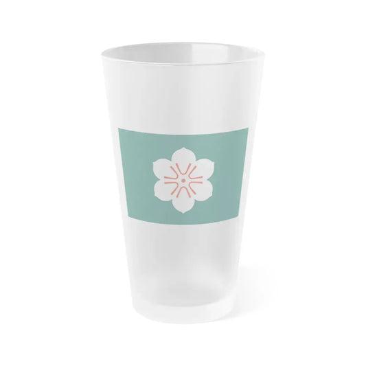 Flag of Saga Prefecture Japan - Frosted Pint Glass 16oz 16oz Frosted - Go Mug Yourself