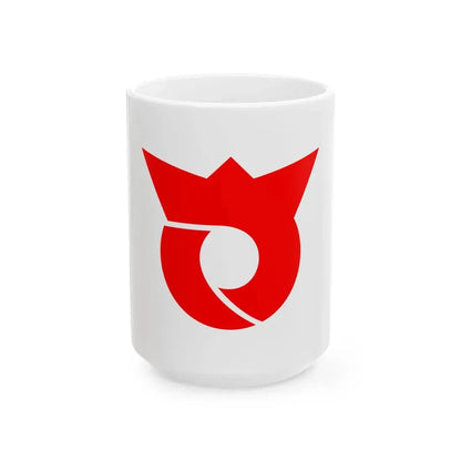 Flag of Sagae Yamagata (Japan) White Coffee Mug 15oz - Go Mug Yourself