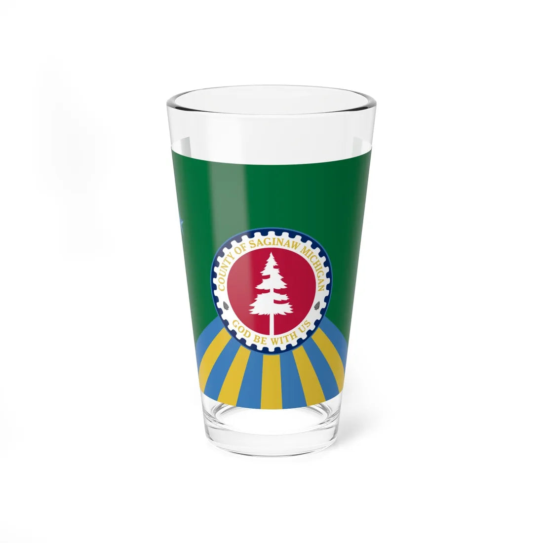 Flag of Saginaw County Michigan (United States) Pint Glass 16oz 16oz - Go Mug Yourself