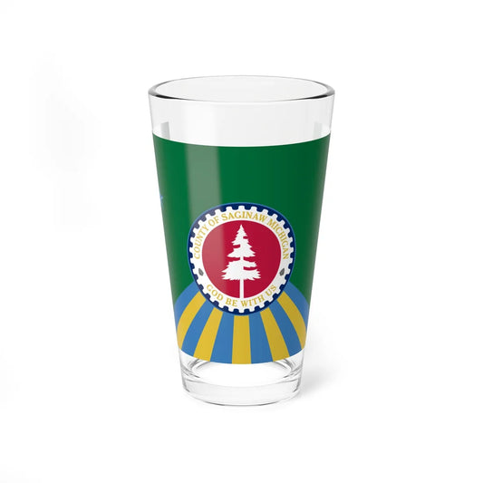 Flag of Saginaw County Michigan (United States) Pint Glass 16oz 16oz - Go Mug Yourself