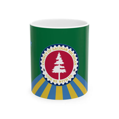 Flag of Saginaw County Michigan (United States) White Coffee Mug 11oz - Go Mug Yourself