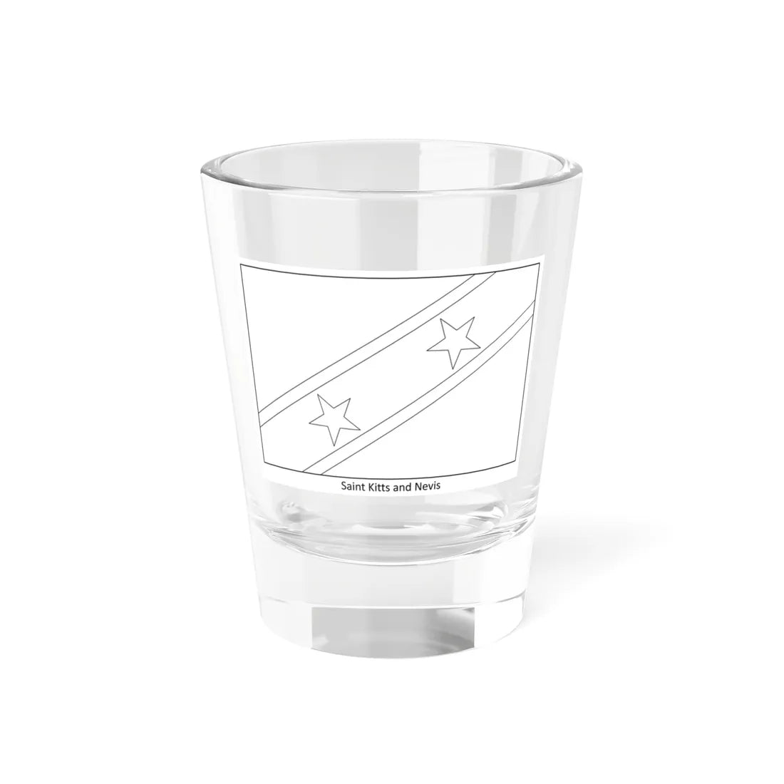 Flag of Saint Kitts and Nevis colouring page (Saint Kitts and Nevis) Shot Glass 1.5oz 1.5oz - Go Mug Yourself